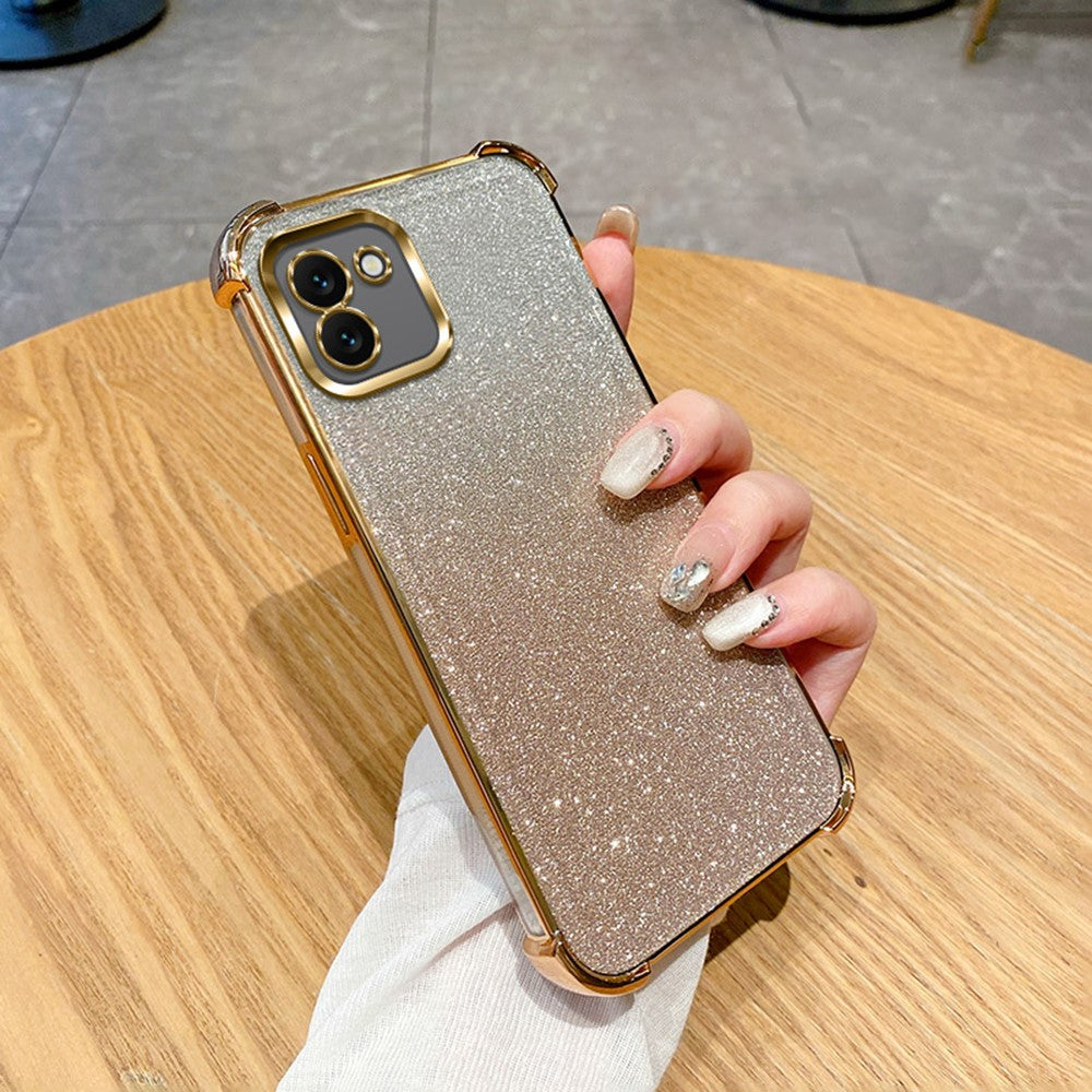 For-Samsung-Galaxy-A06-4G-Case-Glitter-TPU-Phone-Cover-with-Reinforced-Corners-Gold