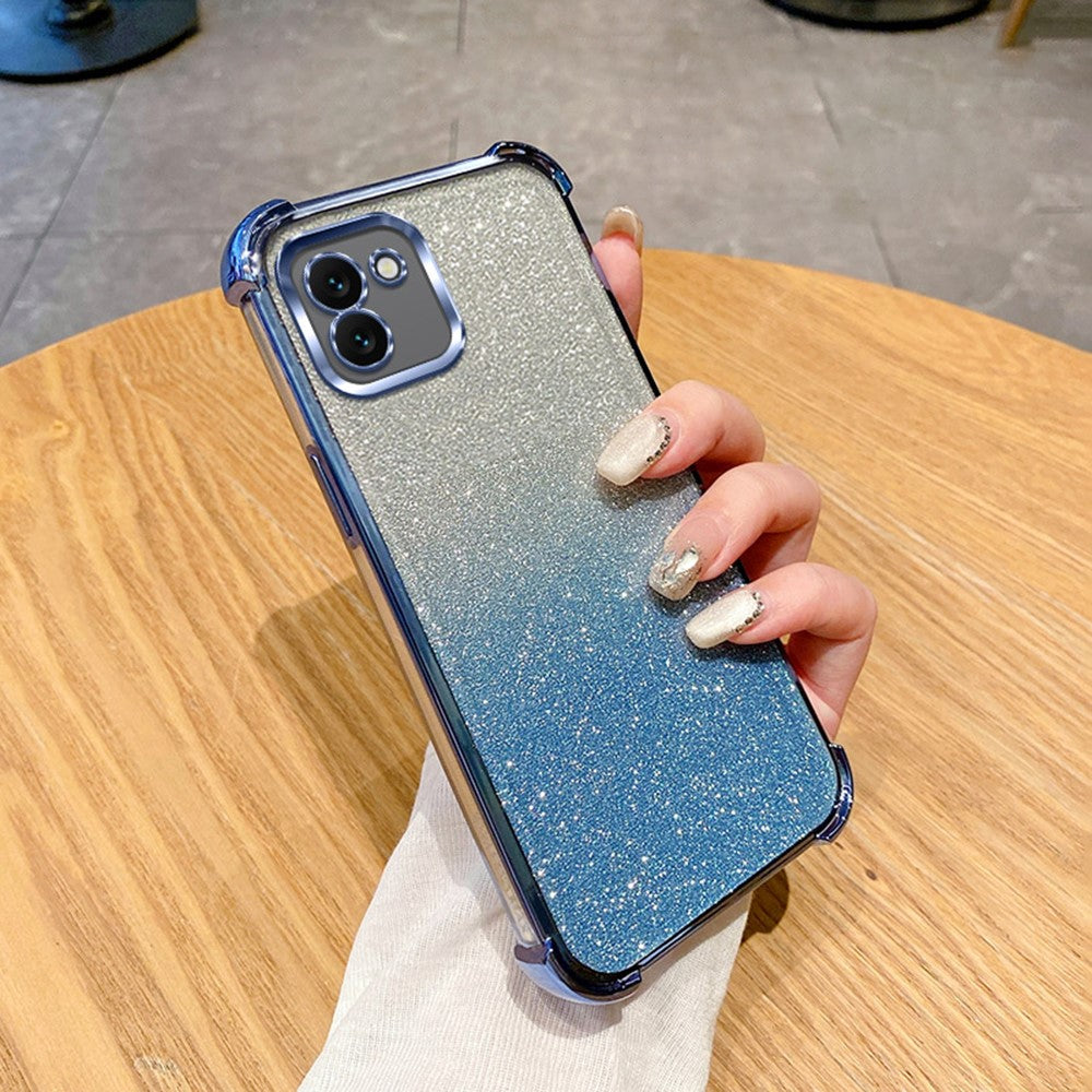 For-Samsung-Galaxy-A07-4G-Case-Glitter-TPU-Phone-Cover-with-Reinforced-Corners-Blue