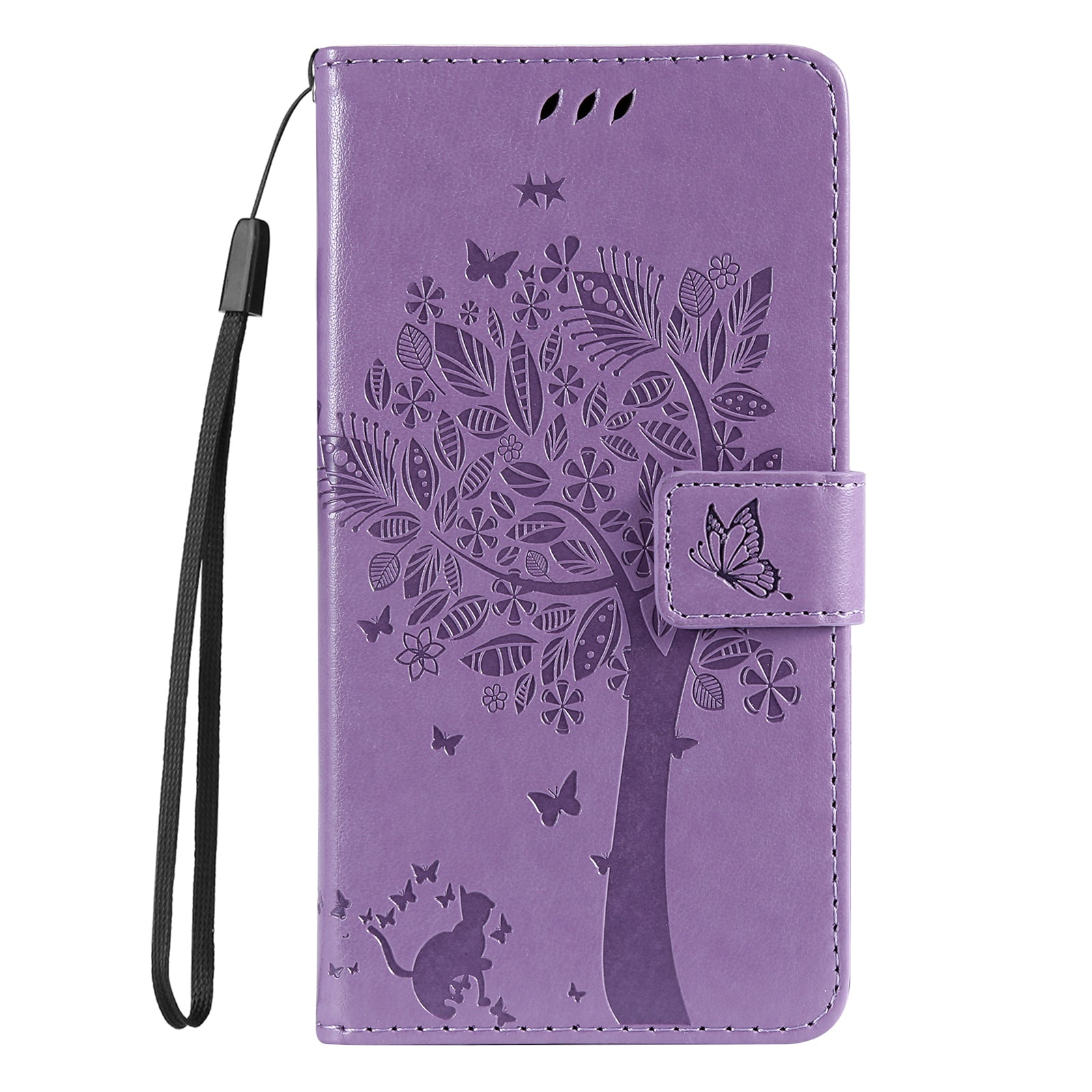 For-Samsung-Galaxy-A16-4G-/-Galaxy-A16-5G-/-Galaxy-A17-5G-/-Galaxy-A26-5G-Phone-Case-with-Stand-Cat-Tree-Pattern-Leather-Wallet-Mobile-Cover-Light-Purple