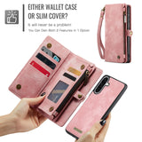 For-Samsung-Galaxy-A17-5G-/-A17-4G-Phone-Cases-CASEME-008-Leather-Cover-with-Detachable-Wallet-and-Strap-Pink