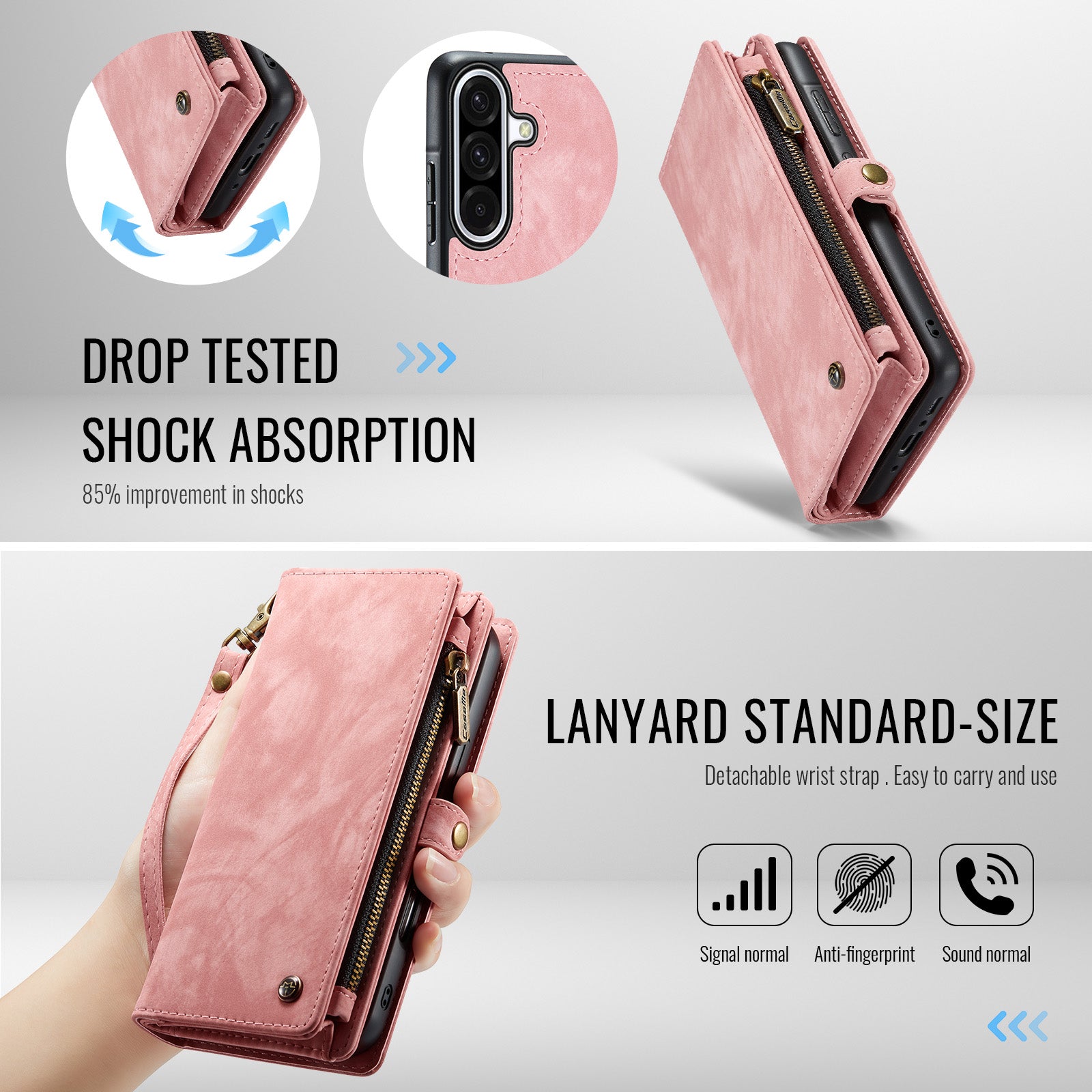 For-Samsung-Galaxy-A17-5G-/-A17-4G-Phone-Cases-CASEME-008-Leather-Cover-with-Detachable-Wallet-and-Strap-Pink