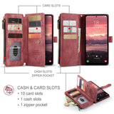 For-Samsung-Galaxy-A17-5G-/-A17-4G-Phone-Cases-with-Strap-CASEME-C30-Zipper-Multiple-Card-Holder-PU-Leather-Cover-Red