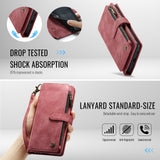 For-Samsung-Galaxy-A17-5G-/-A17-4G-Phone-Cases-with-Strap-CASEME-C30-Zipper-Multiple-Card-Holder-PU-Leather-Cover-Red