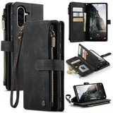 For-Samsung-Galaxy-A17-5G-/-A17-4G-Phone-Cases-with-Strap-CASEME-C30-Zipper-Multiple-Card-Holder-PU-Leather-Cover-Black