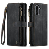 For-Samsung-Galaxy-A17-5G-/-A17-4G-Phone-Cases-with-Strap-CASEME-C30-Zipper-Multiple-Card-Holder-PU-Leather-Cover-Black