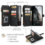 For-Samsung-Galaxy-A17-5G-/-A17-4G-Phone-Cases-with-Strap-CASEME-C30-Zipper-Multiple-Card-Holder-PU-Leather-Cover-Black