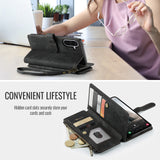 For-Samsung-Galaxy-A17-5G-/-A17-4G-Phone-Cases-with-Strap-CASEME-C30-Zipper-Multiple-Card-Holder-PU-Leather-Cover-Black