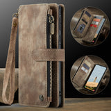 For-Samsung-Galaxy-A17-5G-/-A17-4G-Phone-Cases-with-Strap-CASEME-C30-Zipper-Multiple-Card-Holder-PU-Leather-Cover-Brown