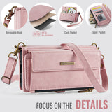 For-Samsung-Galaxy-A17-5G-/-A17-4G-Case-CASEME-C39-RFID-Blocking-Zipper-Wallet-Stand-Leather-Cover-with-Strap-Pink