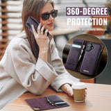 For-iPhone-17-Case-CASEME-C49-Compatible-with-MagSafe-RFID-Blocking-Detachable-Wallet-Leather-Phone-Cover-Purple