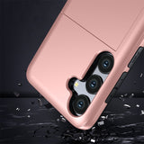 AMORUS-For-Samsung-Galaxy-A36-5G-Case-with-Sliding-Card-Holder-PC-TPU-Phone-Back-Cover-Rose-Gold