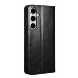QIALINO-For-Samsung-Galaxy-S25-FE-Case-Wallet-Stand-Genuine-Cow-Leather-Phone-Cover-Black