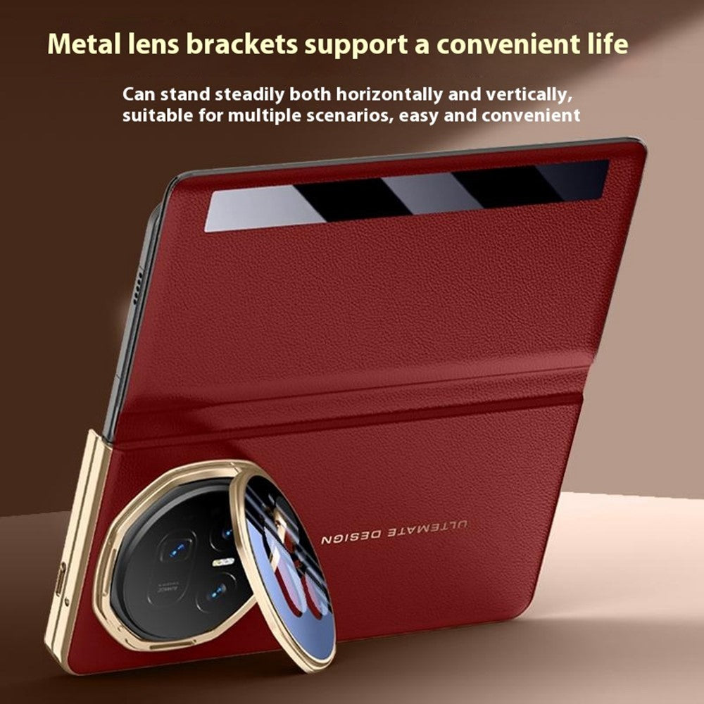 For-Honor-Magic-V5-5G-Case-Smart-View-Window-Leather-Phone-Cover-with-Metal-Lens-Kickstand-Black