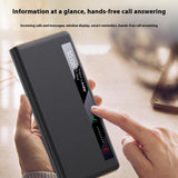 For-Honor-Magic-V5-5G-Case-Smart-View-Window-Leather-Phone-Cover-with-Metal-Lens-Kickstand-Gold