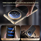 For-Honor-Magic-V5-5G-Case-Smart-View-Window-Leather-Phone-Cover-with-Metal-Lens-Kickstand-Gold