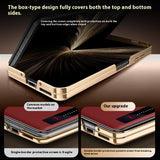 For-Honor-Magic-V5-5G-Case-Smart-View-Window-Leather-Phone-Cover-with-Metal-Lens-Kickstand-Gold
