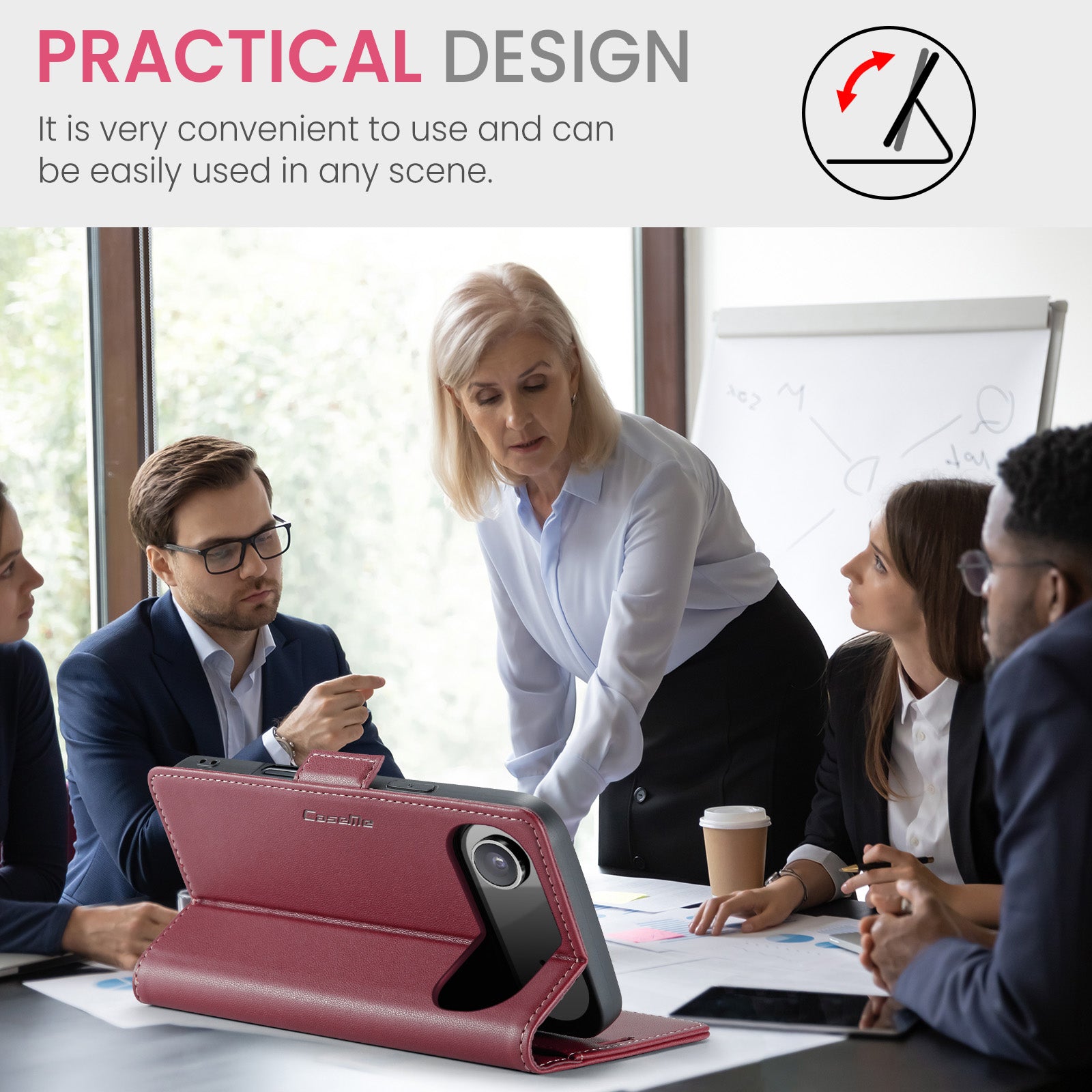 For-iPhone-Air-Case-CASEME-023-Series-RFID-Blocking-Glossy-Stand-Phone-Cover-Red