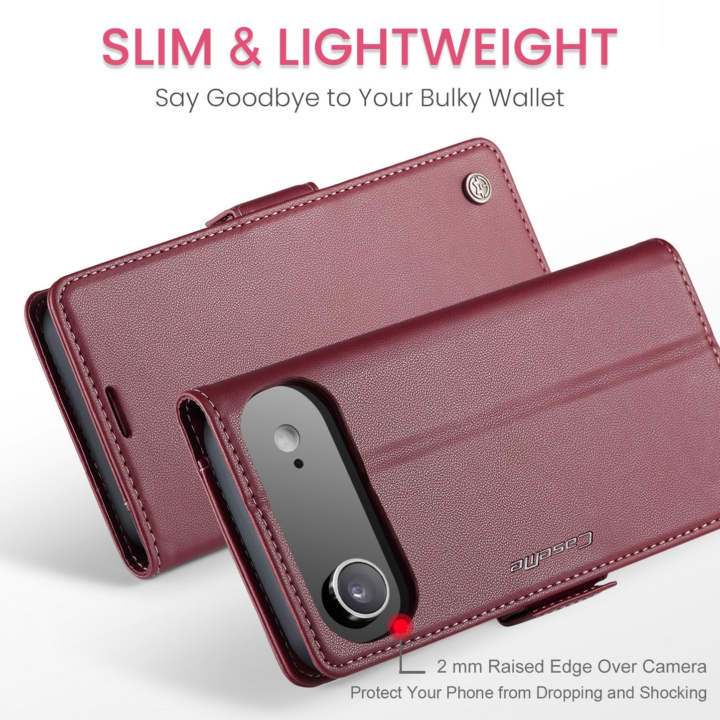 For-iPhone-Air-Case-CASEME-023-Series-RFID-Blocking-Glossy-Stand-Phone-Cover-Red