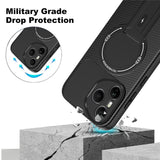 For-Honor-400-Pro-5G-(Global)-Case-with-Kickstand-Carbon-Fiber-Texture-PC-+-TPU-Phone-Cover-Black