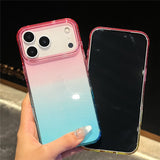 For-iPhone-17-Pro-Max-Case-Transparent-Glitter-Dual-Color-PC-+-TPU-Phone-Cover-Blue-/-Purple