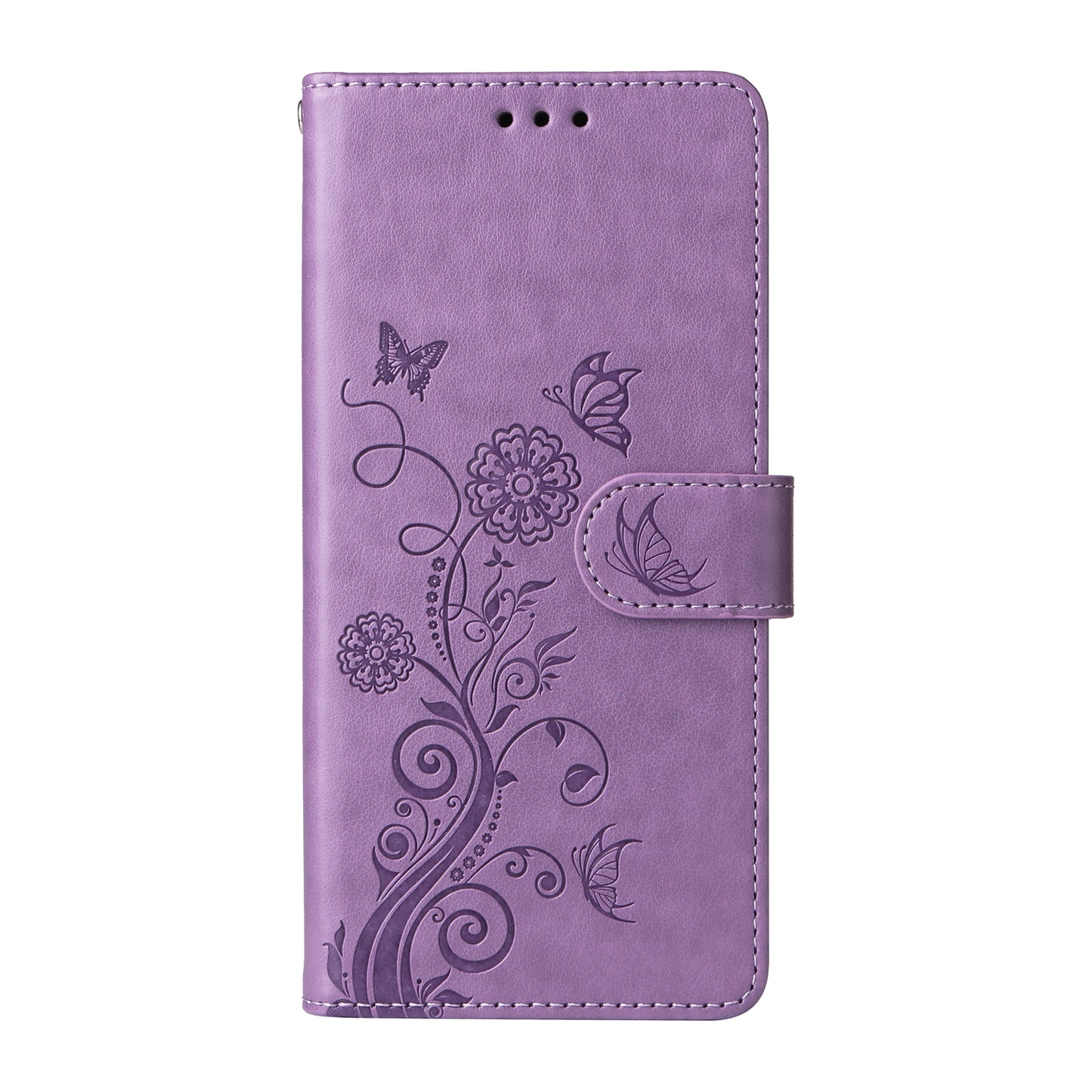 For-Honor-400-Smart-5G-/-4G-/-X7d-4G-Leather-Case-Butterfly-Floral-Imprint-Wallet-Stand-Cover-Purple