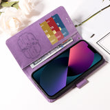 For-Honor-400-Smart-5G-/-4G-/-X7d-4G-Leather-Case-Butterfly-Floral-Imprint-Wallet-Stand-Cover-Purple