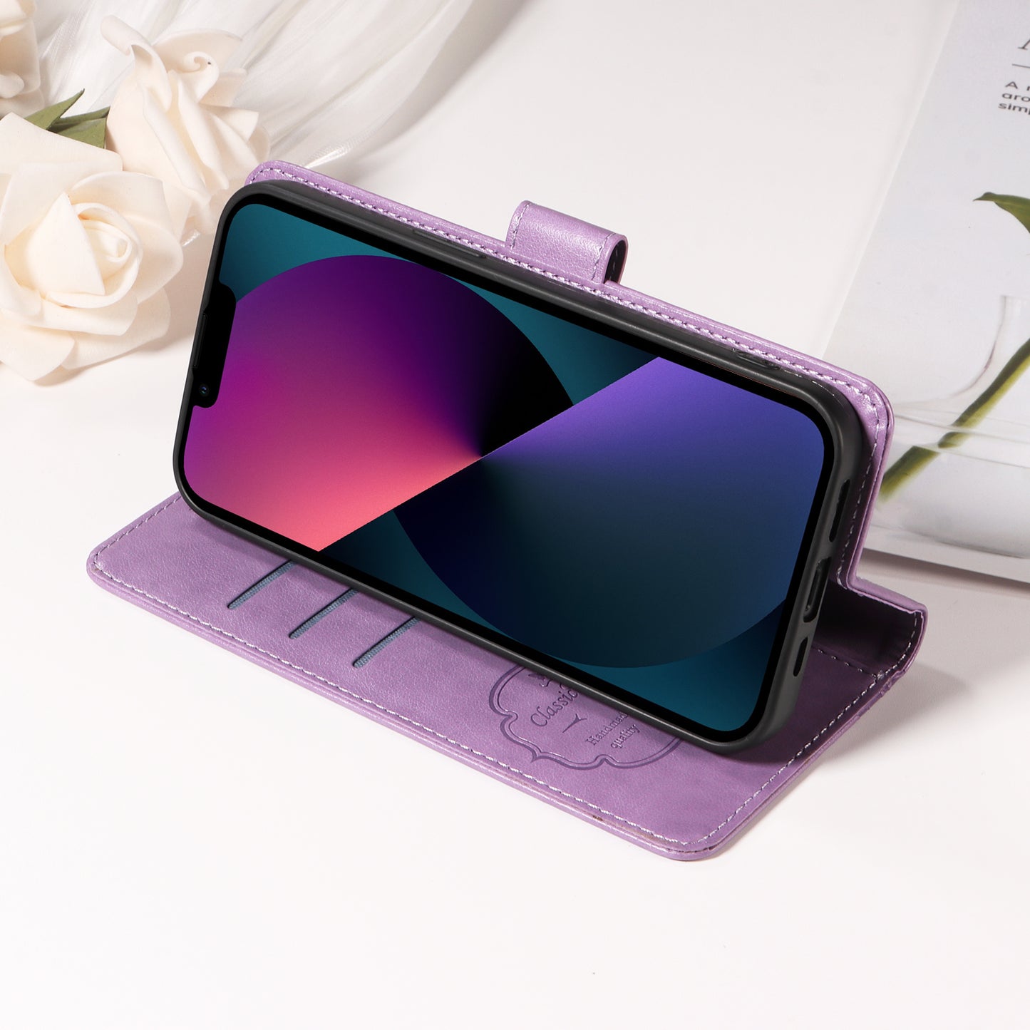 For-Honor-400-Smart-5G-/-4G-/-X7d-4G-Leather-Case-Butterfly-Floral-Imprint-Wallet-Stand-Cover-Purple