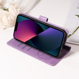 For-Honor-400-Smart-5G-/-4G-/-X7d-4G-Leather-Case-Butterfly-Floral-Imprint-Wallet-Stand-Cover-Purple