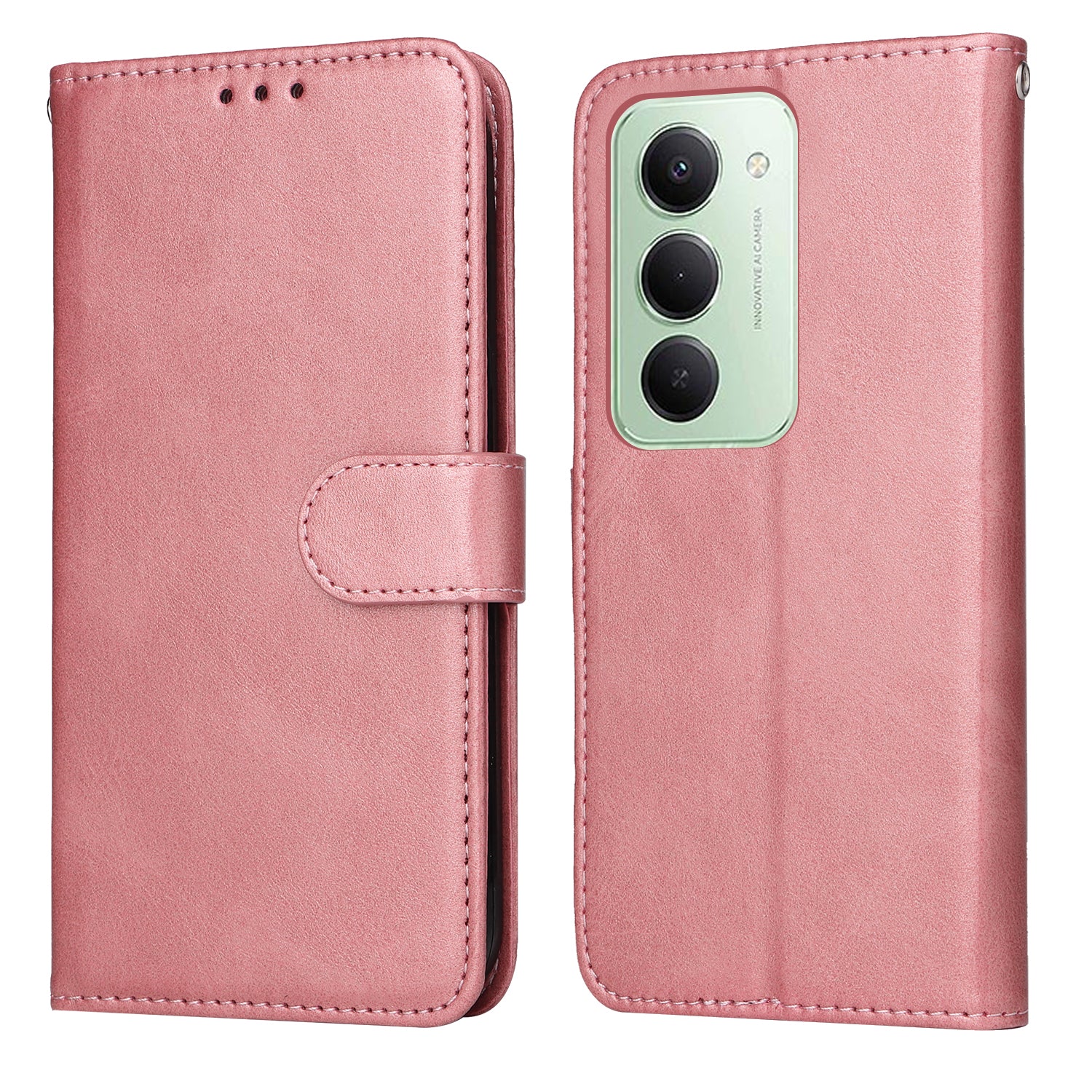 For-Xiaomi-Redmi-15-4G-(EU)-(171mm)-Case-Wallet-PU-Leather-Folio-Flip-Phone-Cover-Pink