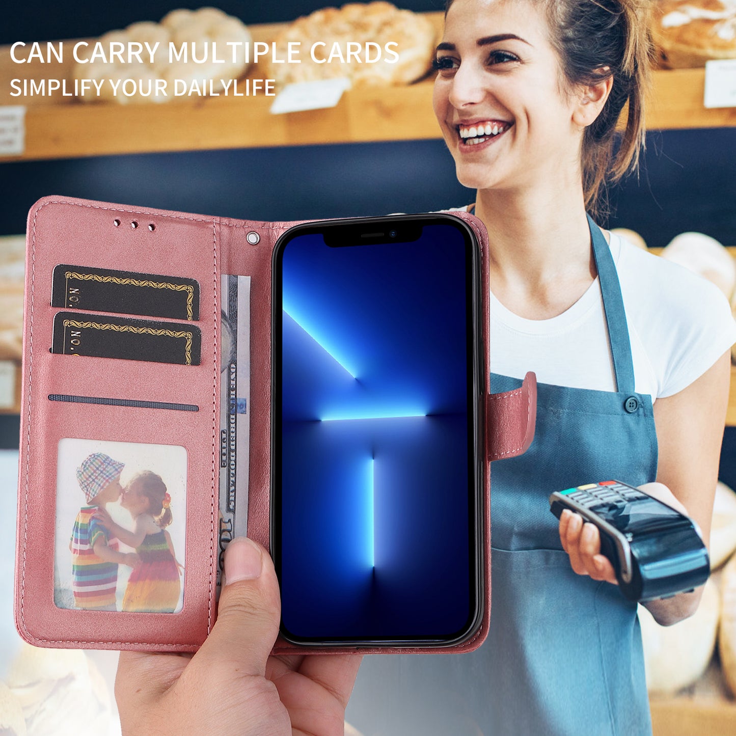 For-Xiaomi-Redmi-15-4G-(EU)-(171mm)-Case-Wallet-PU-Leather-Folio-Flip-Phone-Cover-Pink