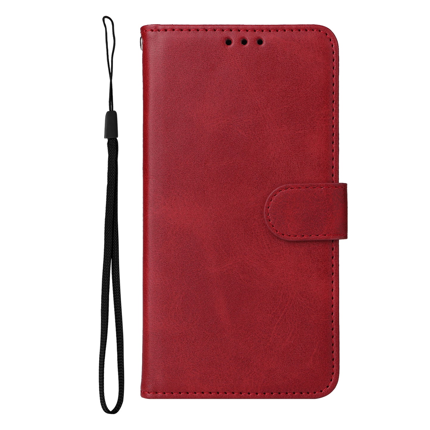 For-Xiaomi-Redmi-15-4G-(EU)-(171mm)-Case-Wallet-PU-Leather-Folio-Flip-Phone-Cover-Red