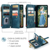 For-Samsung-Galaxy-S25-FE-Phone-Cases-with-Strap-CASEME-C30-Zipper-Multiple-Card-Holder-PU-Leather-Cover-Blue