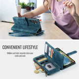 For-Samsung-Galaxy-S25-FE-Phone-Cases-with-Strap-CASEME-C30-Zipper-Multiple-Card-Holder-PU-Leather-Cover-Blue