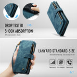 For-Samsung-Galaxy-S25-FE-Phone-Cases-with-Strap-CASEME-C30-Zipper-Multiple-Card-Holder-PU-Leather-Cover-Blue
