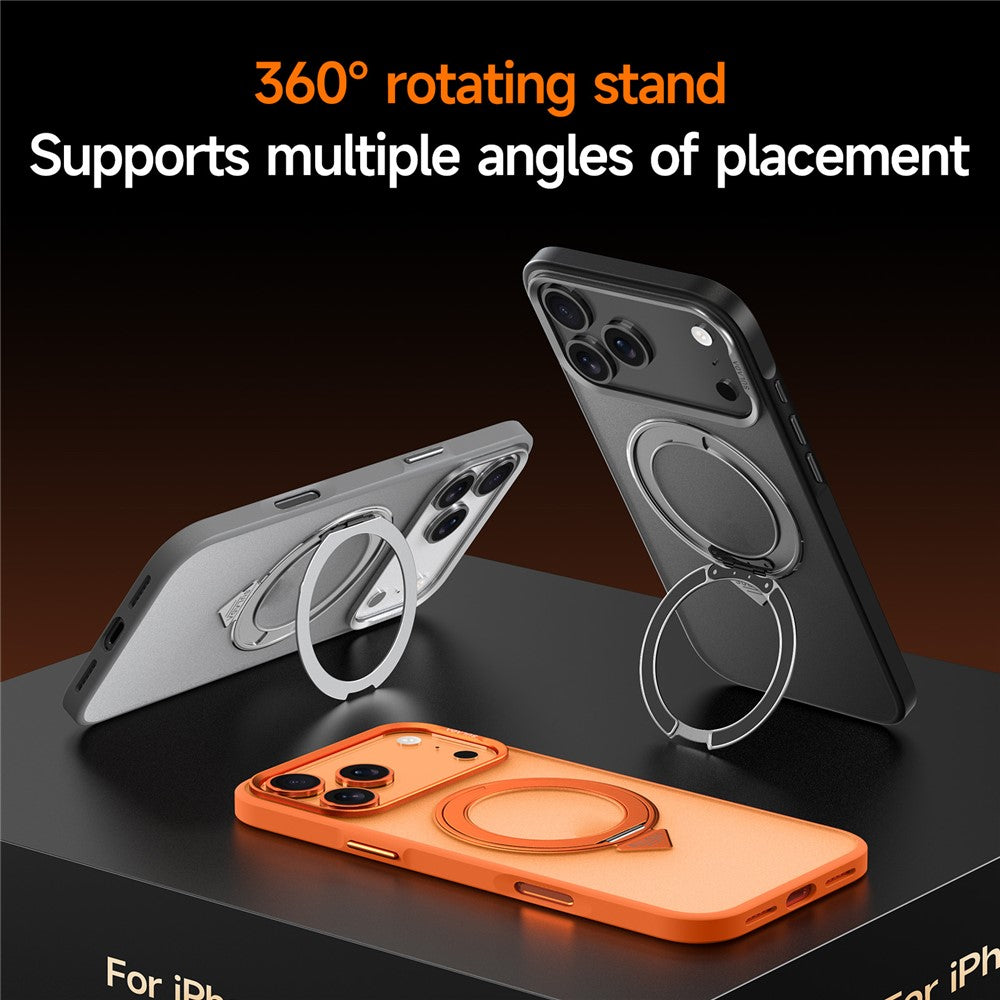 SULADA-For-iPhone-17-Pro-Case-Magnetic-Case-Anti-Fingerprints-Matte-TPU-+-PC-Phone-Cover-with-Kickstand-Titanium-Grey