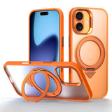 SULADA-For-iPhone-17-Case-Magnetic-Case-Anti-Fingerprints-Matte-TPU-+-PC-Phone-Cover-with-Kickstand-Orange