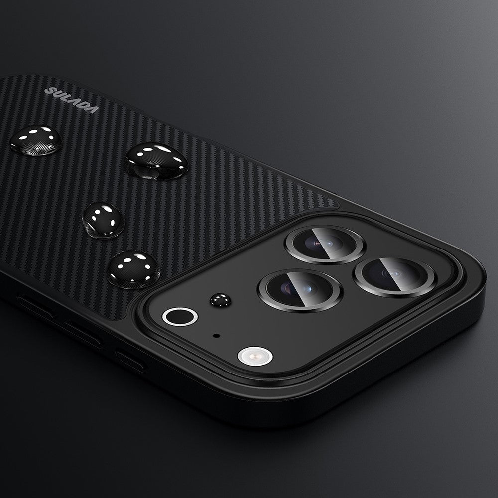 SULADA-For-iPhone-17-Pro-Case-Compatible-with-MagSafe-Metal-Lens-Frame-PU+TPU-Phone-Cover-Black