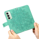 For-Xiaomi-Redmi-15-4G-(EU)-(171mm)-Case-Floral-Pattern-PU-Leather-Wallet-Stand-Phone-Cover-Green