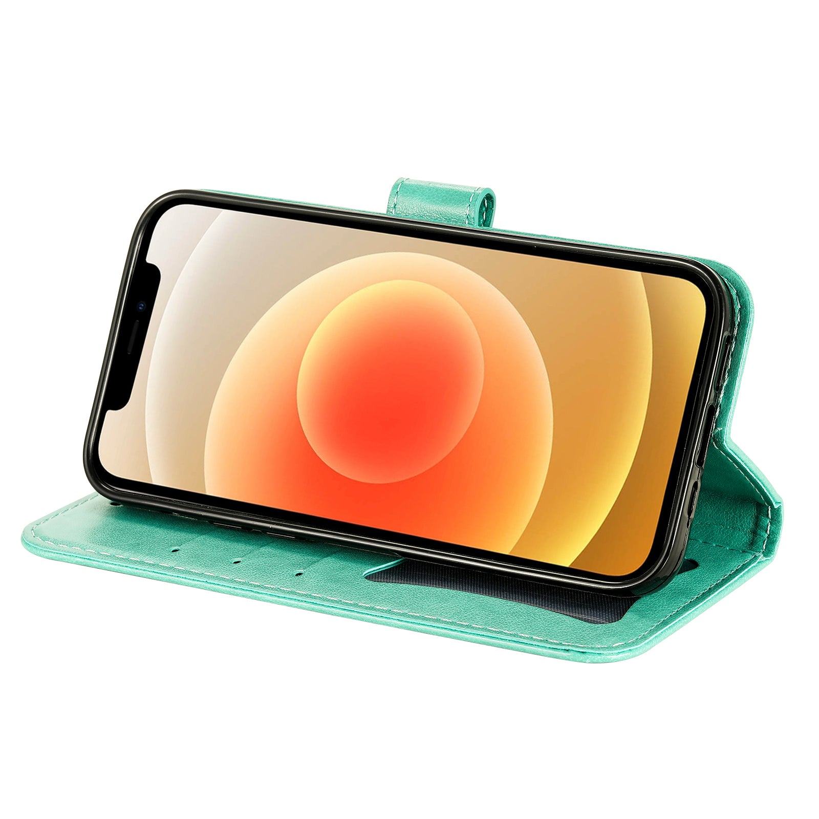 For-Xiaomi-Redmi-15-4G-(EU)-(171mm)-Case-Floral-Pattern-PU-Leather-Wallet-Stand-Phone-Cover-Green