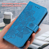 For-Xiaomi-Redmi-15-4G-(EU)-(171mm)-Case-Floral-Pattern-PU-Leather-Wallet-Stand-Phone-Cover-Blue