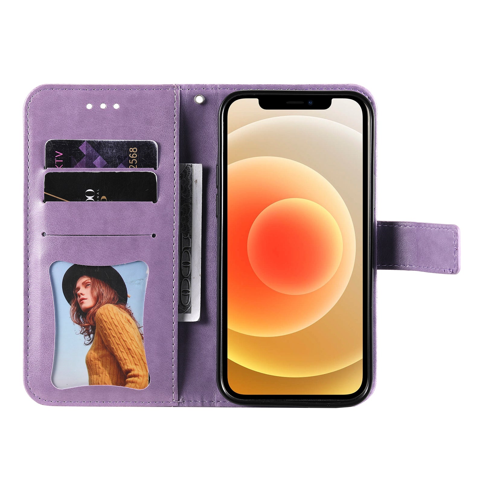 For-Xiaomi-Redmi-15-4G-(EU)-(171mm)-Case-Floral-Pattern-PU-Leather-Wallet-Stand-Phone-Cover-Purple