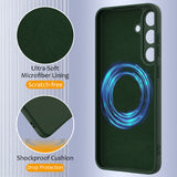 For-Samsung-Galaxy-S25-FE-Case-Compatible-with-MagSafe-Anti-Drop-Liquid-Silicone-Phone-Cover-Dark-Green