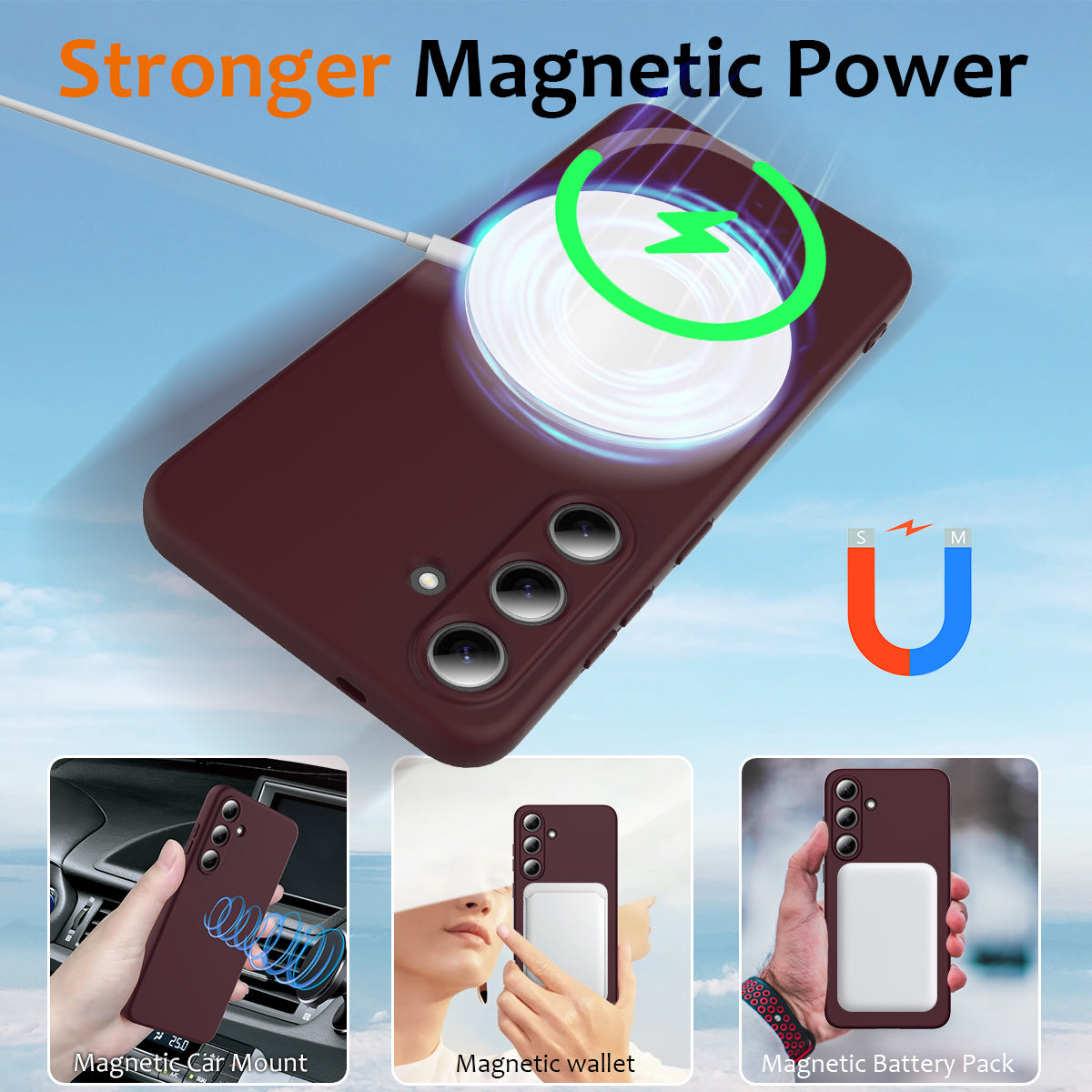 For-Samsung-Galaxy-S25-FE-Case-Compatible-with-MagSafe-Anti-Drop-Liquid-Silicone-Phone-Cover-Wine-Red