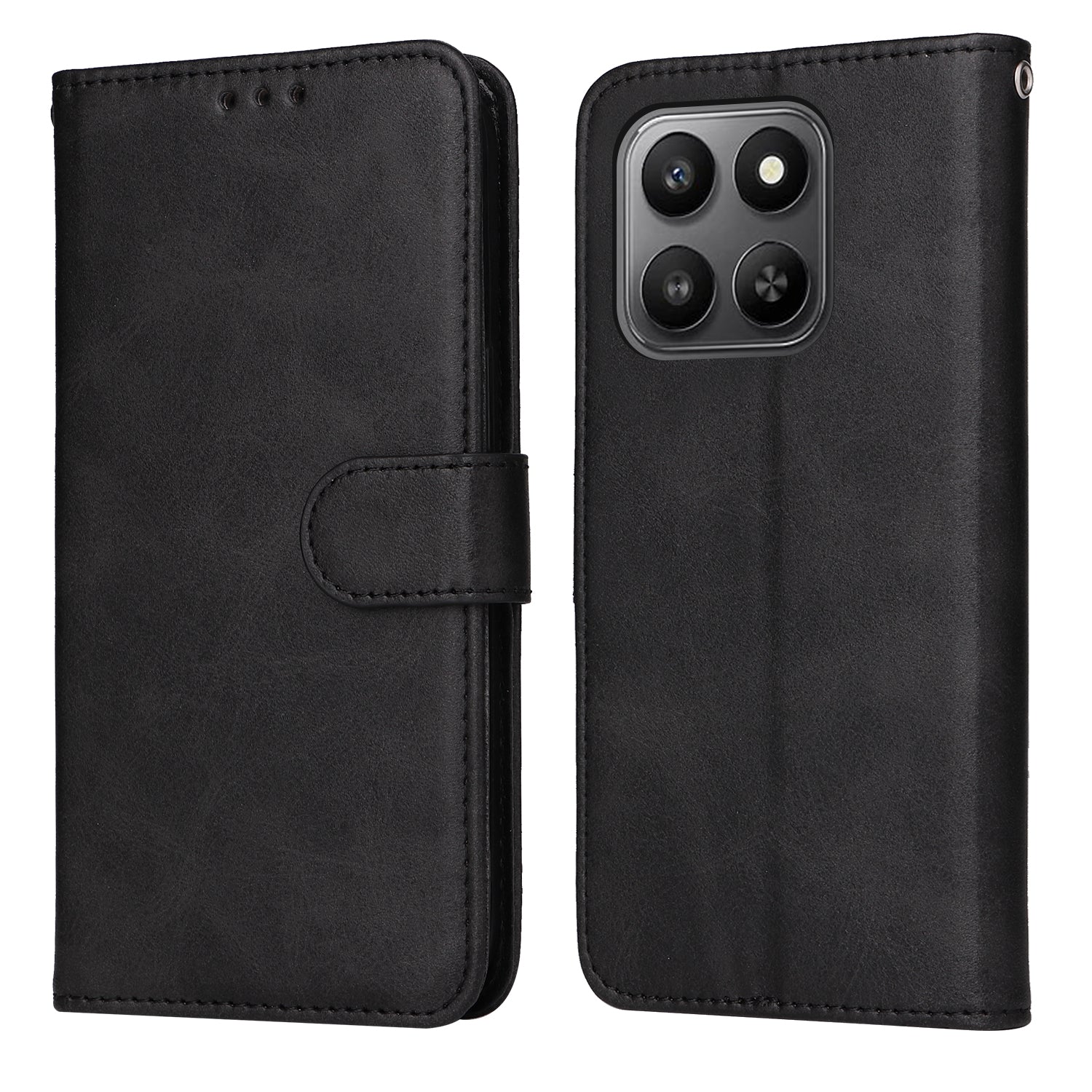 For-Honor-400-Smart-5G-/-4G-/-X7d-4G-Case-Wallet-PU-Leather-Folio-Flip-Phone-Cover-Black
