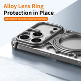 Glacier-Series-for-iPhone-17-Pro-Max-Bumper-Case-Rotating-Kickstand-Metal-Phone-Cover-Compatible-with-MagSafe-Dark-Grey