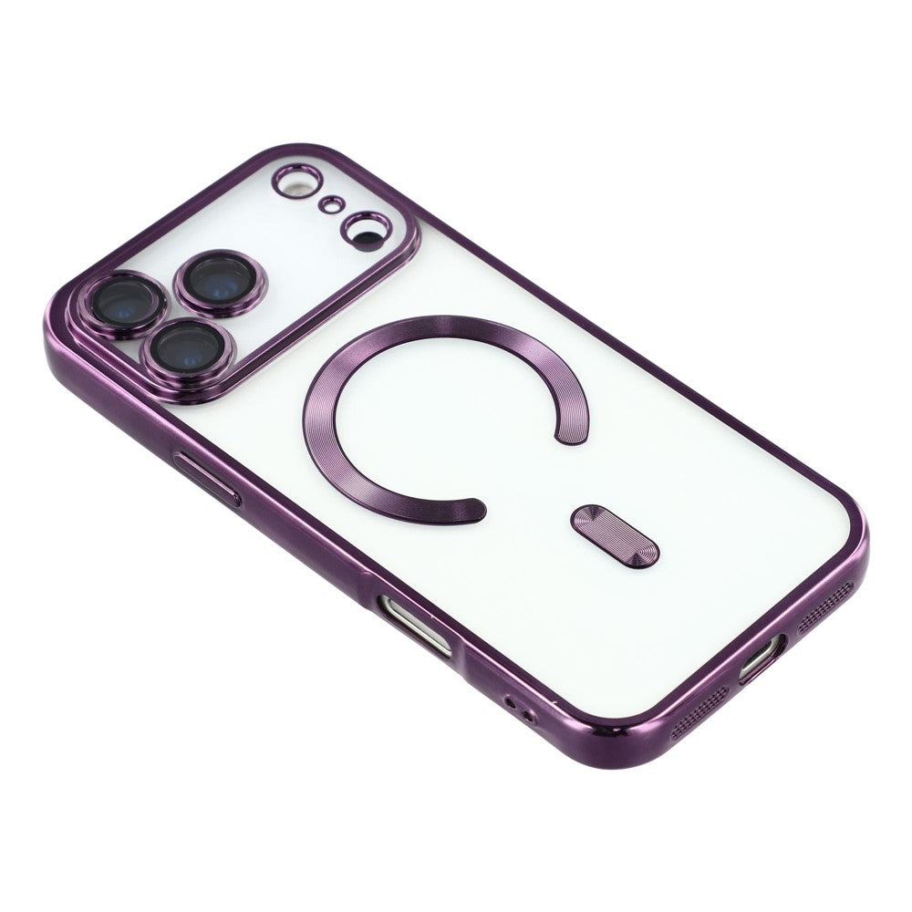 For-iPhone-17-Pro-Max-Magnetic-Case-CD-Veins-Glass-Lens-Guard-TPU-Phone-Back-Cover-Purple