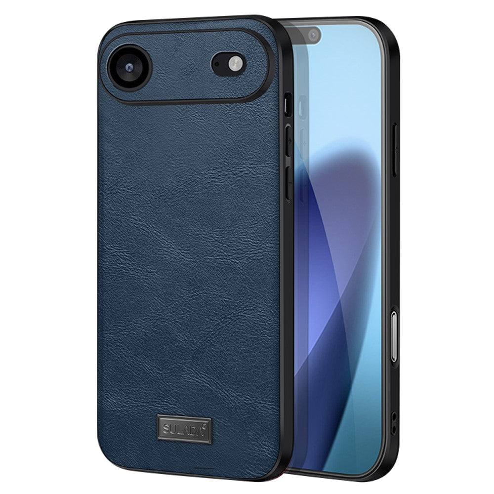 SULADA-For-iPhone-Air-Case-PU-Leather-+-TPU-+-PC-Back-Phone-Cover-Blue