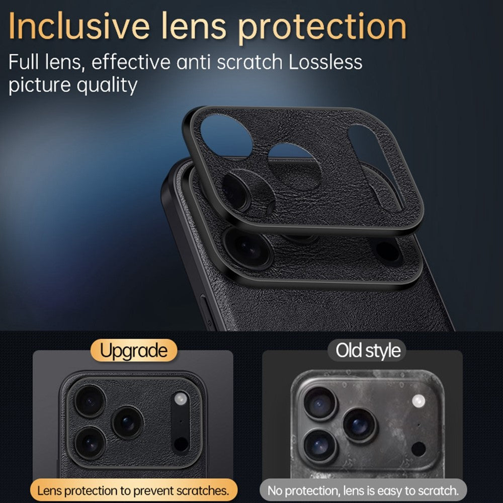 SULADA-For-iPhone-17-Pro-Max-Case-PU-Leather-+-TPU-+-PC-Back-Phone-Cover-Red