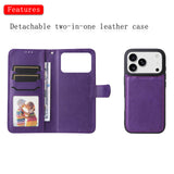 For-iPhone-17-Pro-Case-2-in-1-Detachable-Magnetic-Leather-Wallet-Mobile-Cover-with-Strap-Purple