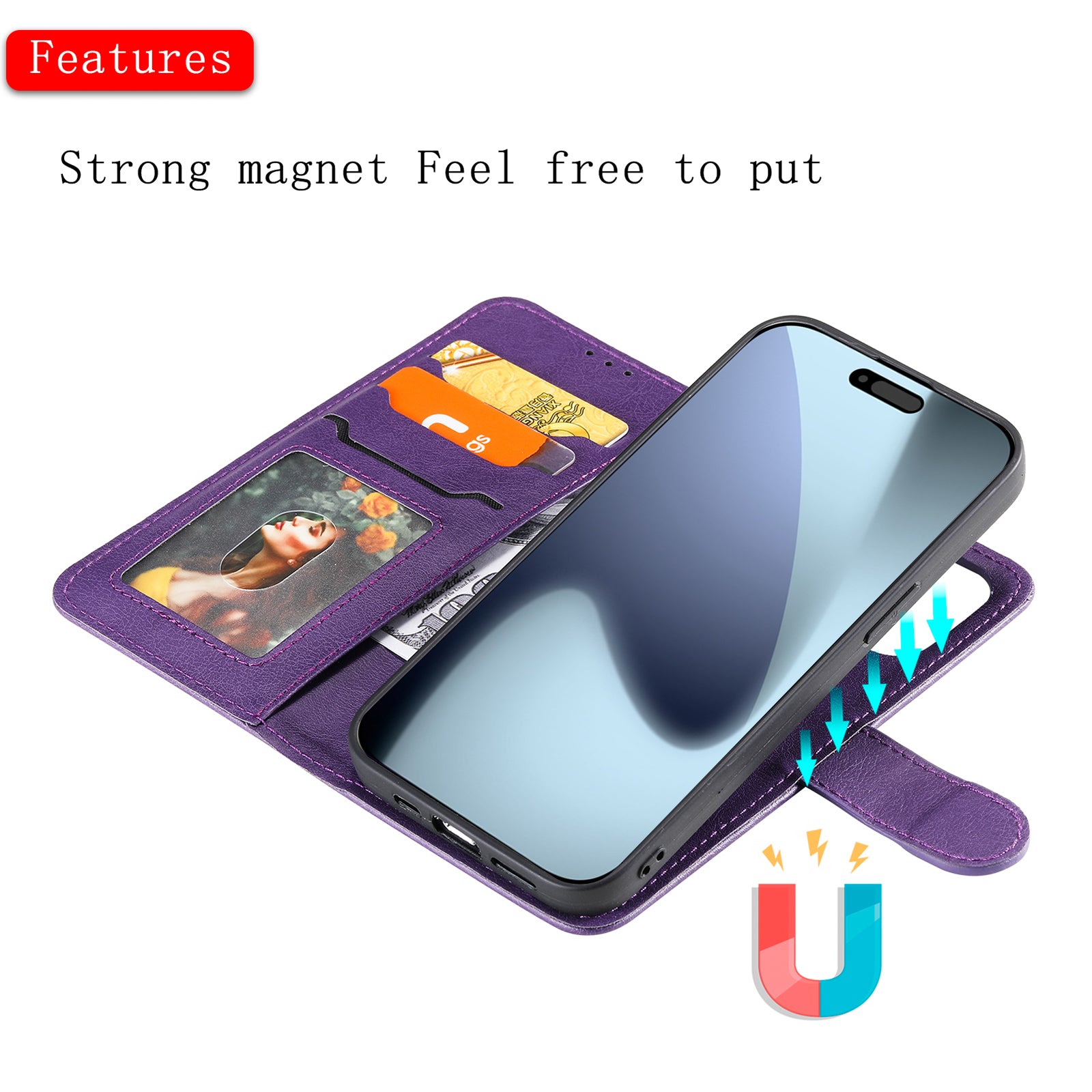 For-iPhone-17-Pro-Case-2-in-1-Detachable-Magnetic-Leather-Wallet-Mobile-Cover-with-Strap-Purple